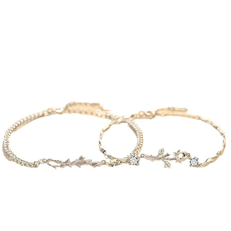 999 Sterling Silver Bracelet For Women's Light Luxury